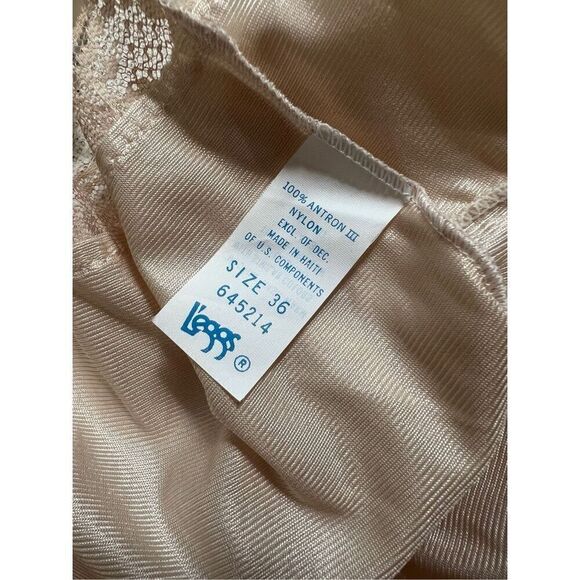 L’eggs  Slip Nightgown Ivory Lace Dress Beige Size S - Picture 8 of 8